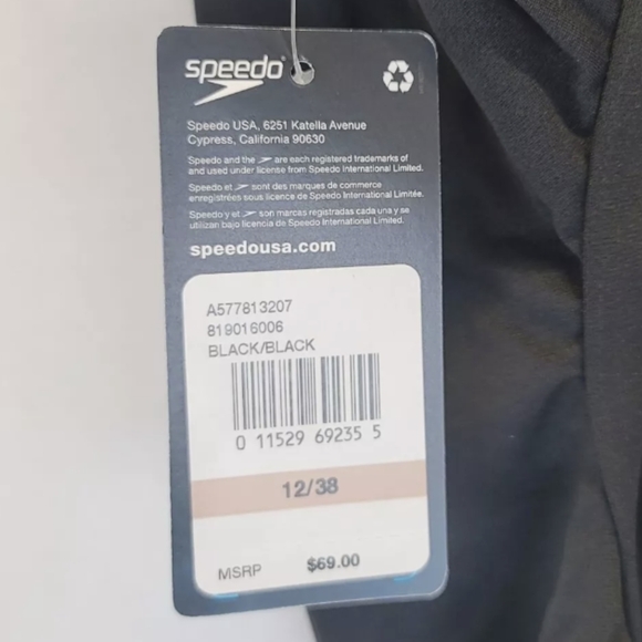 Speedo Women's Endurance+ One Piece Competitive, Black, Size 12/38 New - Picture 9 of 9